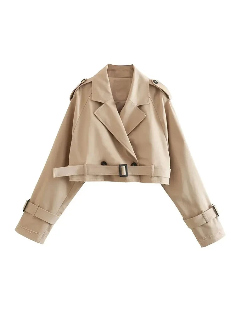 TRAF™ Belted Cropped Trench
