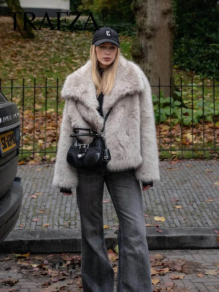 FURRELLE™ Cropped Faux Fur Jacket