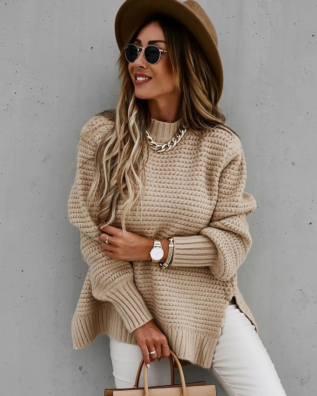 EvoChic™ Glove-Head SideSlit Sweater