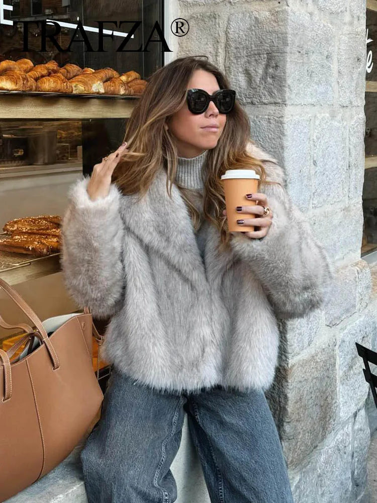 FURRELLE™ Cropped Faux Fur Jacket