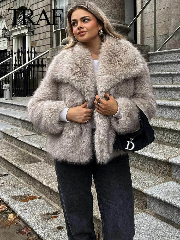 FURRELLE™ Cropped Faux Fur Jacket
